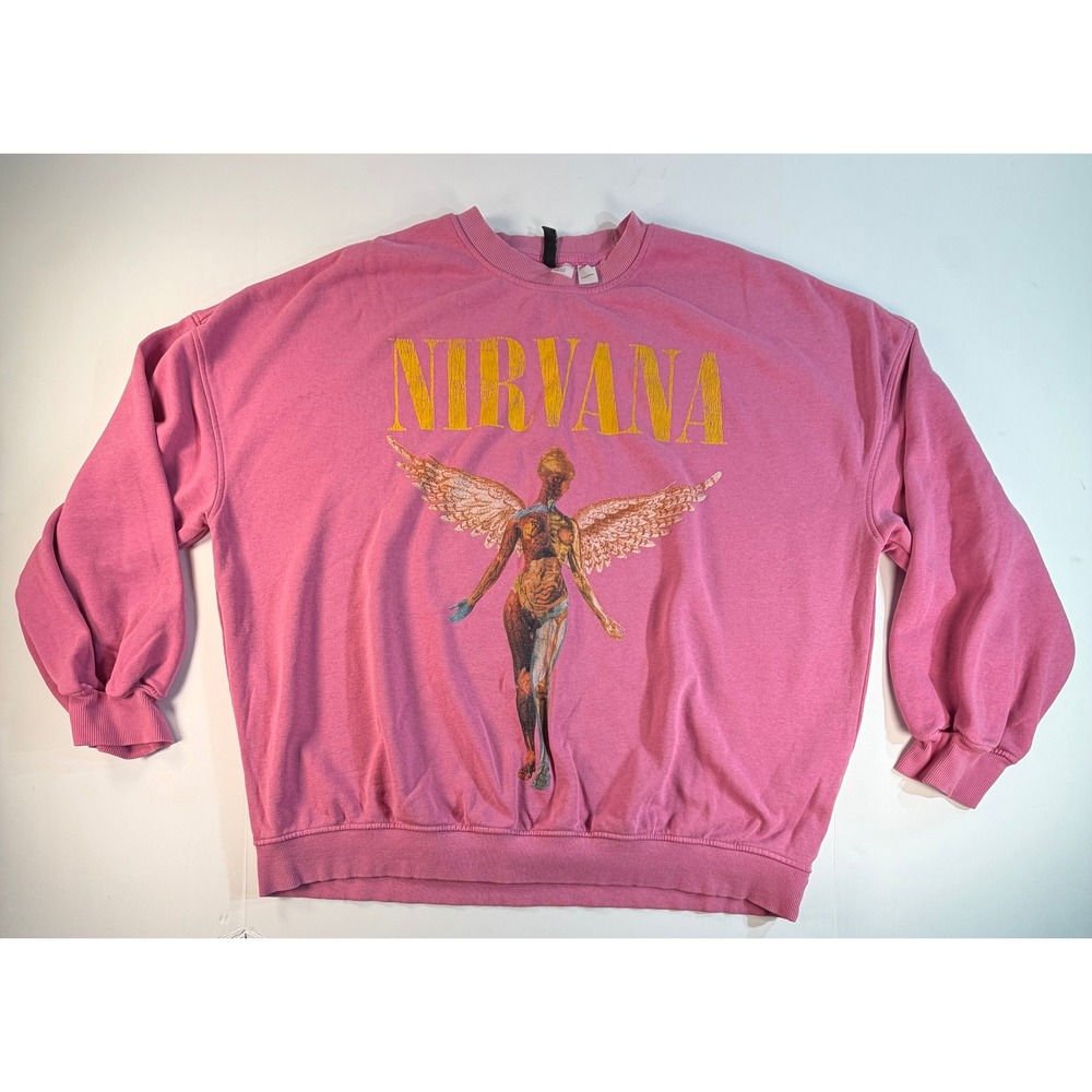 Nirvana In Utero Pink Graphic Sweatshirt Crewneck Oversized Large 2022 Licensed
